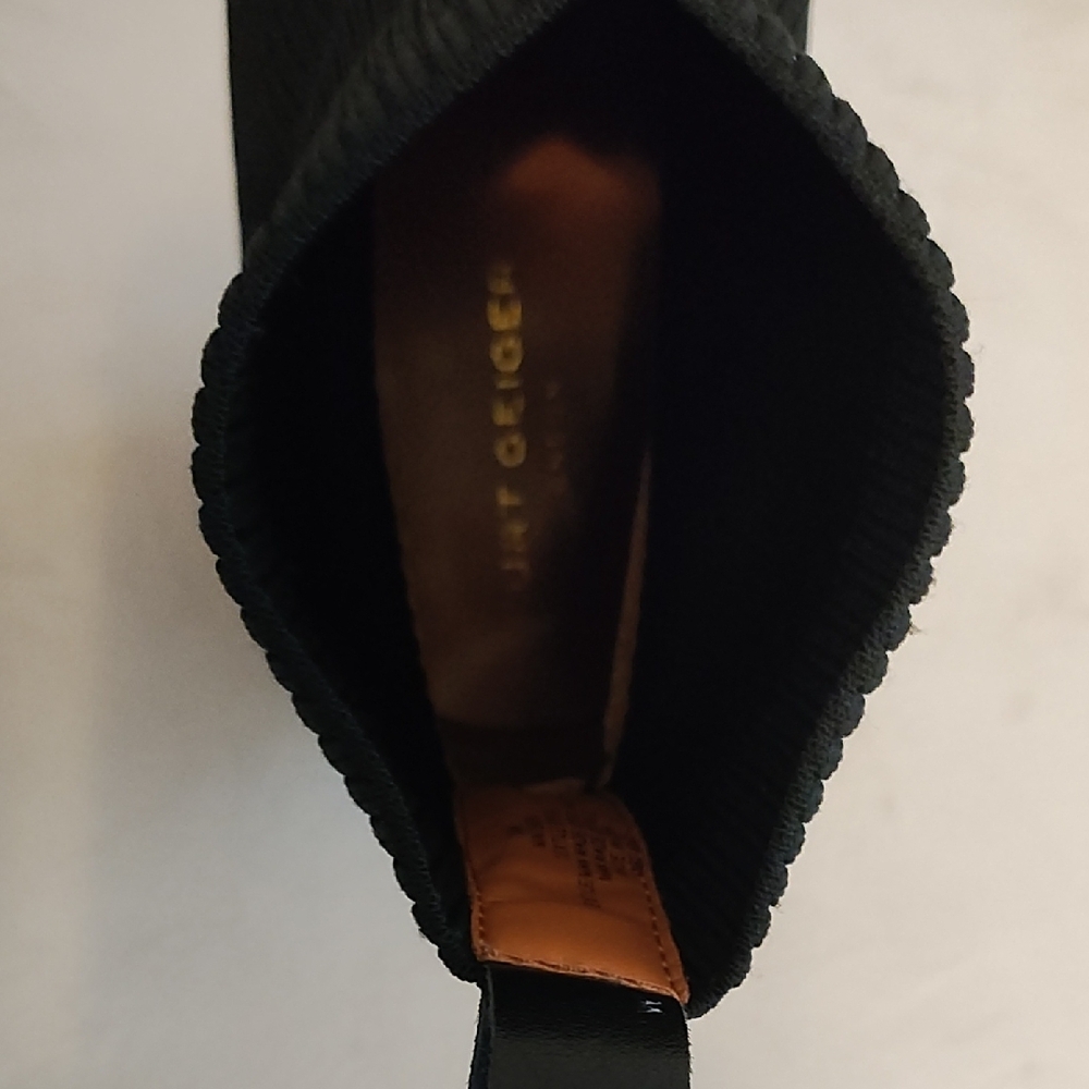 Kurt Geiger Black Mini Elmer Strech Sock Ankle Booties with Gold Detail - Picture 8 of 10